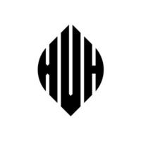 design de logotipo de carta de círculo xvh com forma de círculo e elipse. letras de elipse xvh com estilo tipográfico. as três iniciais formam um logotipo circular. xvh círculo emblema abstrato monograma carta marca vetor. vetor
