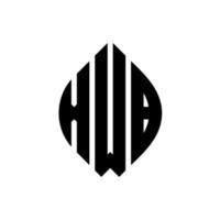design de logotipo de letra de círculo xwb com forma de círculo e elipse. letras de elipse xwb com estilo tipográfico. as três iniciais formam um logotipo circular. xwb círculo emblema abstrato monograma carta marca vetor. vetor