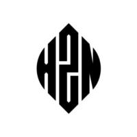 design de logotipo de letra de círculo xzn com forma de círculo e elipse. letras de elipse xzn com estilo tipográfico. as três iniciais formam um logotipo circular. xzn círculo emblema abstrato monograma carta marca vetor. vetor