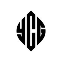 design de logotipo de carta de círculo ycg com forma de círculo e elipse. letras de elipse ycg com estilo tipográfico. as três iniciais formam um logotipo circular. ycg círculo emblema abstrato monograma carta marca vetor. vetor