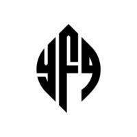 design de logotipo de letra de círculo yfq com forma de círculo e elipse. letras de elipse yfq com estilo tipográfico. as três iniciais formam um logotipo circular. yfq círculo emblema abstrato monograma carta marca vetor. vetor