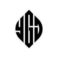 design de logotipo de carta de círculo ygj com forma de círculo e elipse. letras de elipse ygj com estilo tipográfico. as três iniciais formam um logotipo circular. ygj círculo emblema abstrato monograma letra marca vetor. vetor
