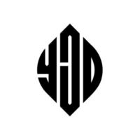 design de logotipo de carta de círculo yjd com forma de círculo e elipse. letras de elipse yjd com estilo tipográfico. as três iniciais formam um logotipo circular. yjd círculo emblema abstrato monograma carta marca vetor. vetor