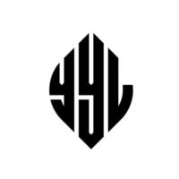 yyl design de logotipo de carta círculo com forma de círculo e elipse. letras de elipse yyl com estilo tipográfico. as três iniciais formam um logotipo circular. yyl círculo emblema abstrato monograma carta marca vetor. vetor