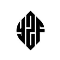 design de logotipo de carta de círculo yzf com forma de círculo e elipse. letras de elipse yzf com estilo tipográfico. as três iniciais formam um logotipo circular. yzf círculo emblema abstrato monograma carta marca vetor. vetor