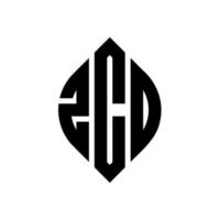 design de logotipo de letra de círculo zcd com forma de círculo e elipse. letras de elipse zcd com estilo tipográfico. as três iniciais formam um logotipo circular. zcd círculo emblema abstrato monograma carta marca vetor. vetor