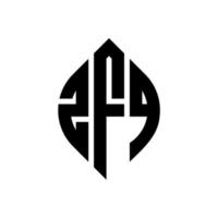 design de logotipo de letra de círculo zfq com forma de círculo e elipse. letras de elipse zfq com estilo tipográfico. as três iniciais formam um logotipo circular. zfq círculo emblema abstrato monograma carta marca vetor. vetor
