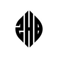 design de logotipo de letra de círculo zhb com forma de círculo e elipse. letras de elipse zhb com estilo tipográfico. as três iniciais formam um logotipo circular. zhb círculo emblema abstrato monograma carta marca vetor. vetor