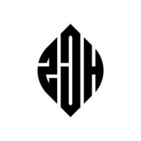 design de logotipo de carta de círculo zjh com forma de círculo e elipse. letras de elipse zjh com estilo tipográfico. as três iniciais formam um logotipo circular. zjh círculo emblema abstrato monograma carta marca vetor. vetor