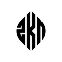 design de logotipo de letra de círculo zkm com forma de círculo e elipse. letras de elipse zkm com estilo tipográfico. as três iniciais formam um logotipo circular. Zkm círculo emblema abstrato monograma carta marca vetor. vetor