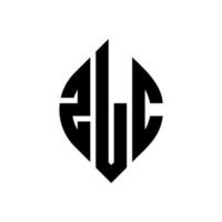 design de logotipo de carta de círculo zlc com forma de círculo e elipse. letras de elipse zlc com estilo tipográfico. as três iniciais formam um logotipo circular. zlc círculo emblema abstrato monograma carta marca vetor. vetor