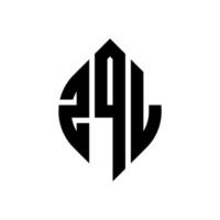 design de logotipo de letra de círculo zql com forma de círculo e elipse. letras de elipse zql com estilo tipográfico. as três iniciais formam um logotipo circular. zql círculo emblema abstrato monograma carta marca vetor. vetor