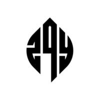 design de logotipo de letra de círculo zqv com forma de círculo e elipse. letras de elipse zqv com estilo tipográfico. as três iniciais formam um logotipo circular. zqv círculo emblema abstrato monograma carta marca vetor. vetor