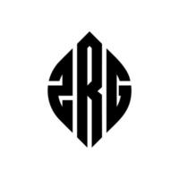 design de logotipo de letra de círculo zrg com forma de círculo e elipse. letras de elipse zrg com estilo tipográfico. as três iniciais formam um logotipo circular. zrg círculo emblema abstrato monograma carta marca vetor. vetor