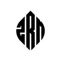 design de logotipo de letra de círculo zrm com forma de círculo e elipse. letras de elipse zrm com estilo tipográfico. as três iniciais formam um logotipo circular. zrm círculo emblema abstrato monograma carta marca vetor. vetor