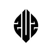 design de logotipo de letra de círculo zvz com forma de círculo e elipse. letras de elipse zvz com estilo tipográfico. as três iniciais formam um logotipo circular. Zvz círculo emblema abstrato monograma carta marca vetor. vetor