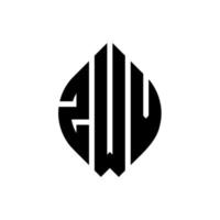 design de logotipo de letra de círculo zwv com forma de círculo e elipse. letras de elipse zwv com estilo tipográfico. as três iniciais formam um logotipo circular. zwv círculo emblema abstrato monograma carta marca vetor. vetor