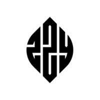design de logotipo de carta de círculo zzy com forma de círculo e elipse. letras de elipse zzy com estilo tipográfico. as três iniciais formam um logotipo circular. zzy círculo emblema abstrato monograma carta marca vetor. vetor
