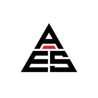 design de logotipo de letra de triângulo aes com forma de triângulo. monograma de design de logotipo de triângulo aes. modelo de logotipo de vetor de triângulo aes com cor vermelha. aes logotipo triangular logotipo simples, elegante e luxuoso.