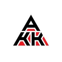 akk design de logotipo de letra de triângulo com forma de triângulo. monograma de design de logotipo de triângulo akk. modelo de logotipo de vetor de triângulo akk com cor vermelha. akk logotipo triangular logotipo simples, elegante e luxuoso.