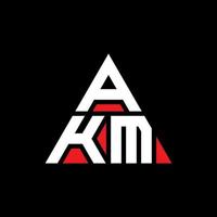 design de logotipo de letra de triângulo akm com forma de triângulo. monograma de design de logotipo de triângulo akm. modelo de logotipo de vetor de triângulo akm com cor vermelha. logotipo triangular akm logotipo simples, elegante e luxuoso.