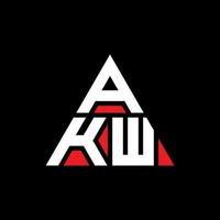 design de logotipo de letra de triângulo akw com forma de triângulo. monograma de design de logotipo de triângulo akw. modelo de logotipo de vetor de triângulo akw com cor vermelha. logotipo triangular akw logotipo simples, elegante e luxuoso.