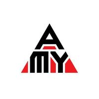 design de logotipo de carta triângulo amy com forma de triângulo. monograma de design de logotipo amy triângulo. modelo de logotipo de vetor triângulo amy com cor vermelha. logotipo triangular amy logotipo simples, elegante e luxuoso.