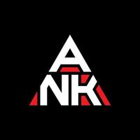 design de logotipo de carta de triângulo ank com forma de triângulo. monograma de design de logotipo de triângulo ank. modelo de logotipo de vetor de triângulo ank com cor vermelha. logotipo triangular ank logotipo simples, elegante e luxuoso.