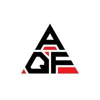 design de logotipo de letra de triângulo aqf com forma de triângulo. monograma de design de logotipo de triângulo aqf. modelo de logotipo de vetor de triângulo aqf com cor vermelha. logotipo triangular aqf logotipo simples, elegante e luxuoso.