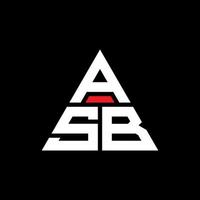 design de logotipo de letra triângulo asb com forma de triângulo. monograma de design de logotipo de triângulo asb. modelo de logotipo de vetor de triângulo asb com cor vermelha. logotipo triangular asb logotipo simples, elegante e luxuoso.