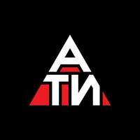 design de logotipo de letra triângulo atn com forma de triângulo. monograma de design de logotipo de triângulo atn. modelo de logotipo de vetor de triângulo atn com cor vermelha. logotipo triangular atn logotipo simples, elegante e luxuoso.