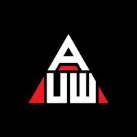 design de logotipo de letra de triângulo auw com forma de triângulo. auw monograma de design de logotipo de triângulo. modelo de logotipo de vetor de triângulo auw com cor vermelha. logotipo triangular auw logotipo simples, elegante e luxuoso.