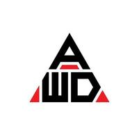 awd design de logotipo de letra de triângulo com forma de triângulo. monograma de design de logotipo de triângulo awd. modelo de logotipo de vetor de triângulo awd com cor vermelha. logotipo triangular awd logotipo simples, elegante e luxuoso.