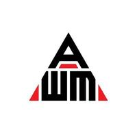 design de logotipo de letra de triângulo awm com forma de triângulo. monograma de design de logotipo de triângulo awm. modelo de logotipo de vetor de triângulo awm com cor vermelha. logotipo triangular awm logotipo simples, elegante e luxuoso.