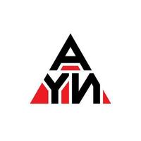 design de logotipo de letra de triângulo ayn com forma de triângulo. monograma de design de logotipo de triângulo ayn. modelo de logotipo de vetor de triângulo ayn com cor vermelha. ayn logotipo triangular logotipo simples, elegante e luxuoso.