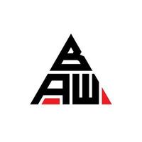 baw design de logotipo de letra de triângulo com forma de triângulo. monograma de design de logotipo de triângulo baw. modelo de logotipo de vetor de triângulo baw com cor vermelha. logotipo triangular baw logotipo simples, elegante e luxuoso.