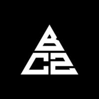 design de logotipo de letra de triângulo bcz com forma de triângulo. monograma de design de logotipo de triângulo bcz. modelo de logotipo de vetor de triângulo bcz com cor vermelha. logotipo triangular bcz logotipo simples, elegante e luxuoso.
