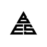 bes design de logotipo de letra triangular com forma de triângulo. monograma de design de logotipo de triângulo bes. modelo de logotipo de vetor de triângulo bes com cor vermelha. bes logotipo triangular simples, elegante e luxuoso.