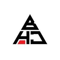 design de logotipo de letra triângulo bhj com forma de triângulo. monograma de design de logotipo de triângulo bhj. modelo de logotipo de vetor de triângulo bhj com cor vermelha. logotipo triangular bhj logotipo simples, elegante e luxuoso.