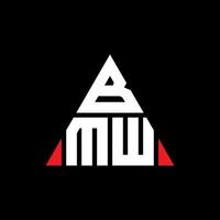 design de logotipo de letra triângulo bmw com forma de triângulo. monograma de design de logotipo de triângulo bmw. modelo de logotipo de vetor bmw triângulo com cor vermelha. logotipo triangular bmw logotipo simples, elegante e luxuoso.