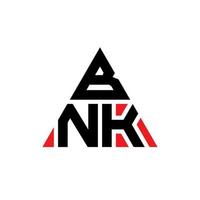 design de logotipo de letra triângulo bnk com forma de triângulo. monograma de design de logotipo de triângulo bnk. modelo de logotipo de vetor bnk triângulo com cor vermelha. logotipo triangular bnk logotipo simples, elegante e luxuoso.