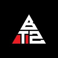 design de logotipo de letra triângulo btz com forma de triângulo. monograma de design de logotipo de triângulo btz. modelo de logotipo de vetor de triângulo btz com cor vermelha. logotipo triangular btz logotipo simples, elegante e luxuoso.