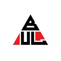 design de logotipo de letra triângulo bul com forma de triângulo. monograma de design de logotipo de triângulo bul. modelo de logotipo de vetor de triângulo bul com cor vermelha. bul logotipo triangular logotipo simples, elegante e luxuoso.