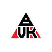 design de logotipo de letra de triângulo bvk com forma de triângulo. monograma de design de logotipo de triângulo bvk. modelo de logotipo de vetor de triângulo bvk com cor vermelha. logotipo triangular bvk logotipo simples, elegante e luxuoso.