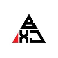 design de logotipo de letra de triângulo bxj com forma de triângulo. monograma de design de logotipo de triângulo bxj. modelo de logotipo de vetor de triângulo bxj com cor vermelha. logotipo triangular bxj logotipo simples, elegante e luxuoso.