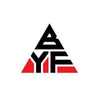 byf design de logotipo de letra triângulo com forma de triângulo. monograma de design de logotipo de triângulo byf. modelo de logotipo de vetor de triângulo byf com cor vermelha. byf logotipo triangular logotipo simples, elegante e luxuoso.