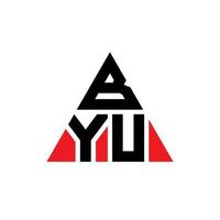 design de logotipo de letra de triângulo byu com forma de triângulo. monograma de design de logotipo de triângulo byu. modelo de logotipo de vetor de triângulo byu com cor vermelha. logotipo triangular byu logotipo simples, elegante e luxuoso.