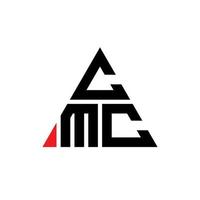 design de logotipo de letra triângulo cmc com forma de triângulo. monograma de design de logotipo de triângulo cmc. modelo de logotipo de vetor de triângulo cmc com cor vermelha. logotipo triangular cmc logotipo simples, elegante e luxuoso.