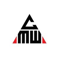 design de logotipo de letra de triângulo cmw com forma de triângulo. monograma de design de logotipo de triângulo cmw. modelo de logotipo de vetor de triângulo cmw com cor vermelha. logotipo triangular cmw logotipo simples, elegante e luxuoso.