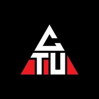 design de logotipo de letra triângulo ctu com forma de triângulo. monograma de design de logotipo de triângulo ctu. modelo de logotipo de vetor triângulo ctu com cor vermelha. logotipo triangular ctu logotipo simples, elegante e luxuoso.